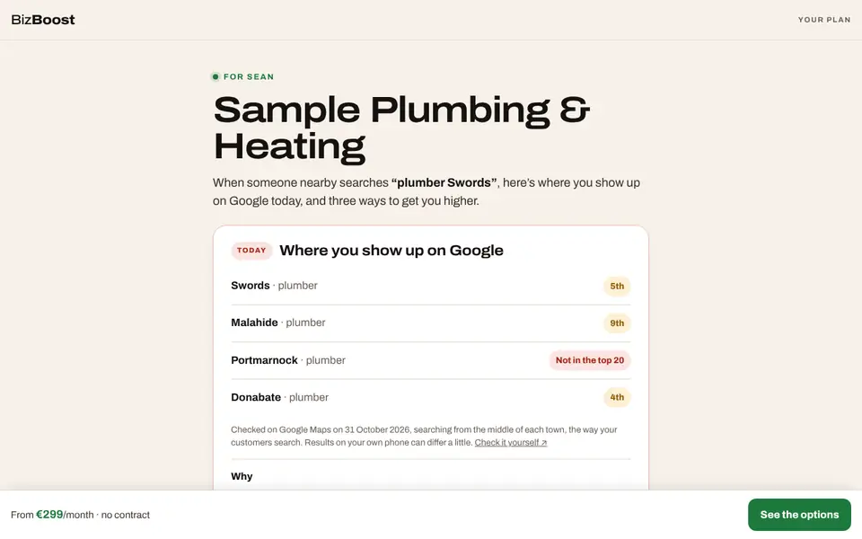 Sample personal SEO plan